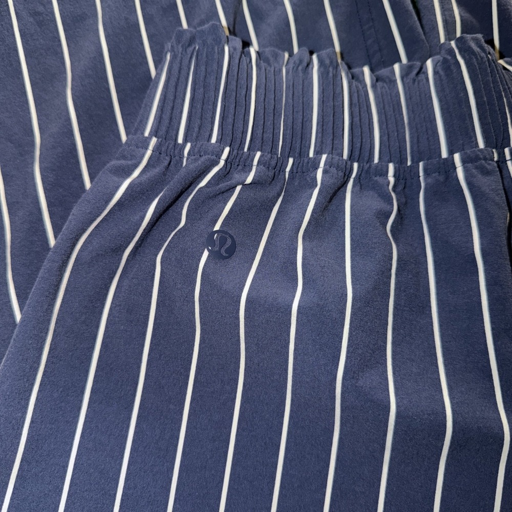 Lululemon Blue White Striped Trouser Dress Pants Women's Small Wide Leg - Picture 6 of 7